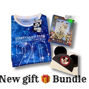 3pc NWT DISNEY BUNDLE inc Disney Paris Anniversary Tshirt (softest shirt ever!)